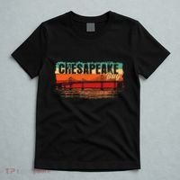 Retro Vintage Sunset Chesapeake Bay T-Shirt thumb 5