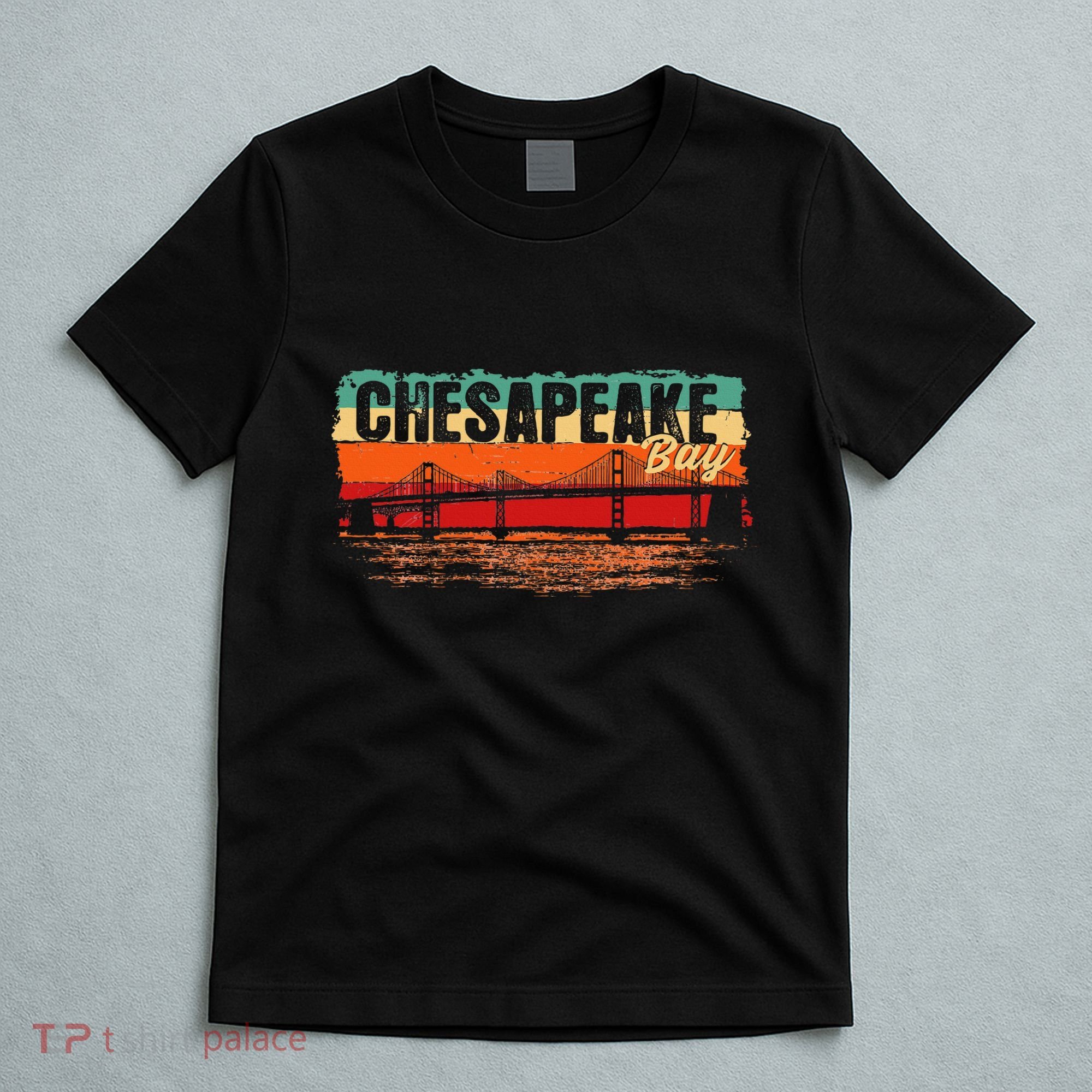 Retro Vintage Sunset Chesapeake Bay T-Shirt