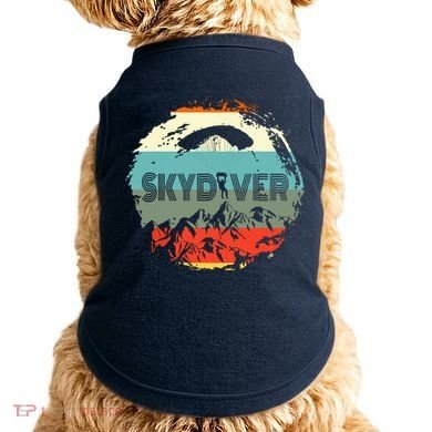 Retro Vintage Skydiver Skydiving Parachuting Skydive Gift Doggie Tank
