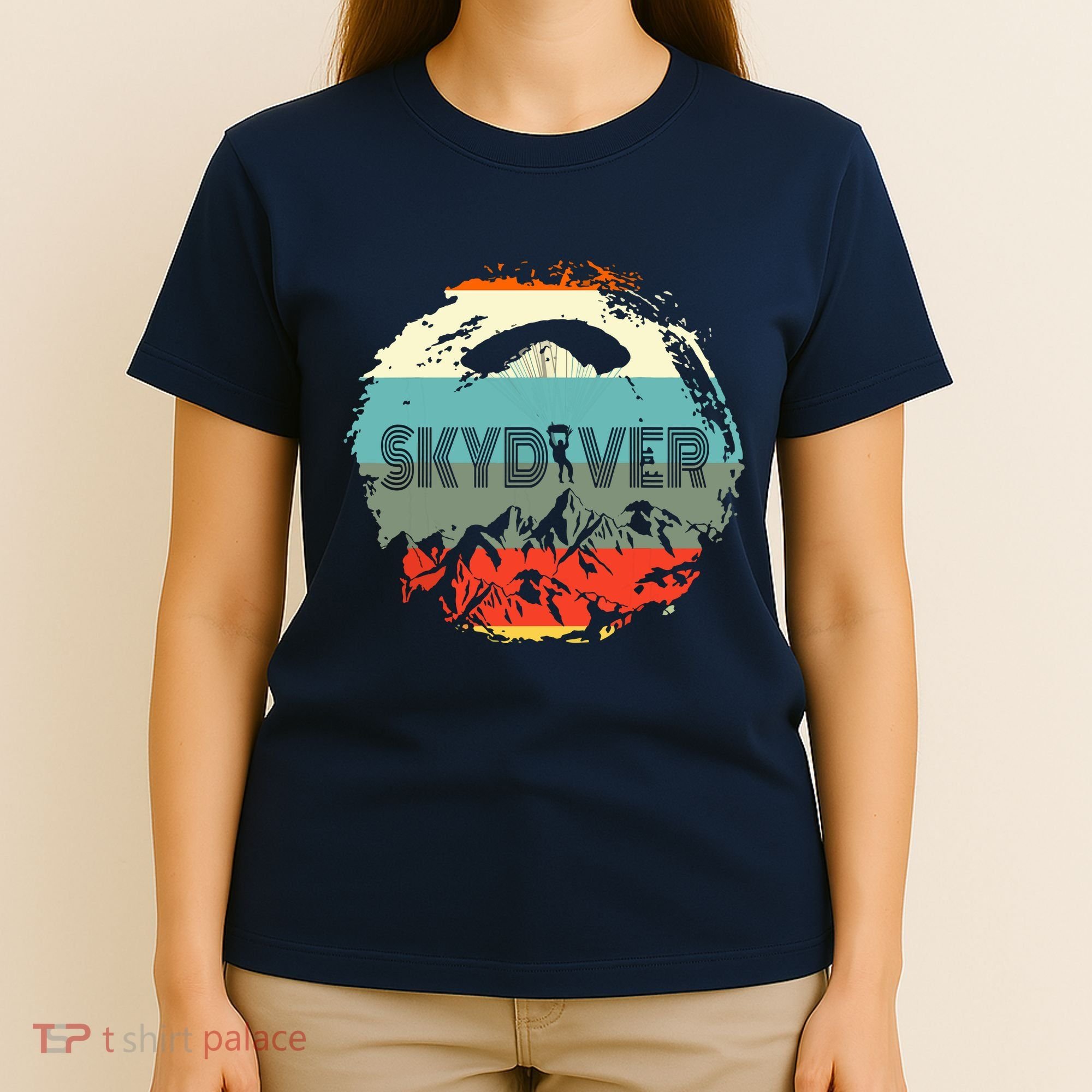 Retro Vintage Skydiver Skydiving Parachuting Skydive Gift T-Shirt