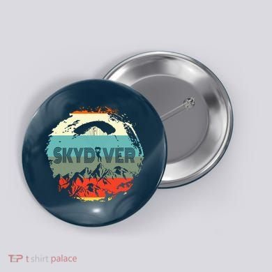 Retro Vintage Skydiver Skydiving Parachuting Skydive Gift Button