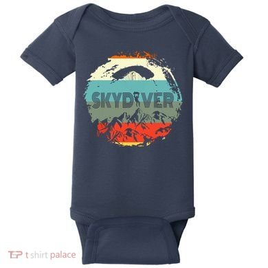 Retro Vintage Skydiver Skydiving Parachuting Skydive Gift Baby Bodysuit