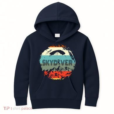 Retro Vintage Skydiver Skydiving Parachuting Skydive Gift Kids Hoodie