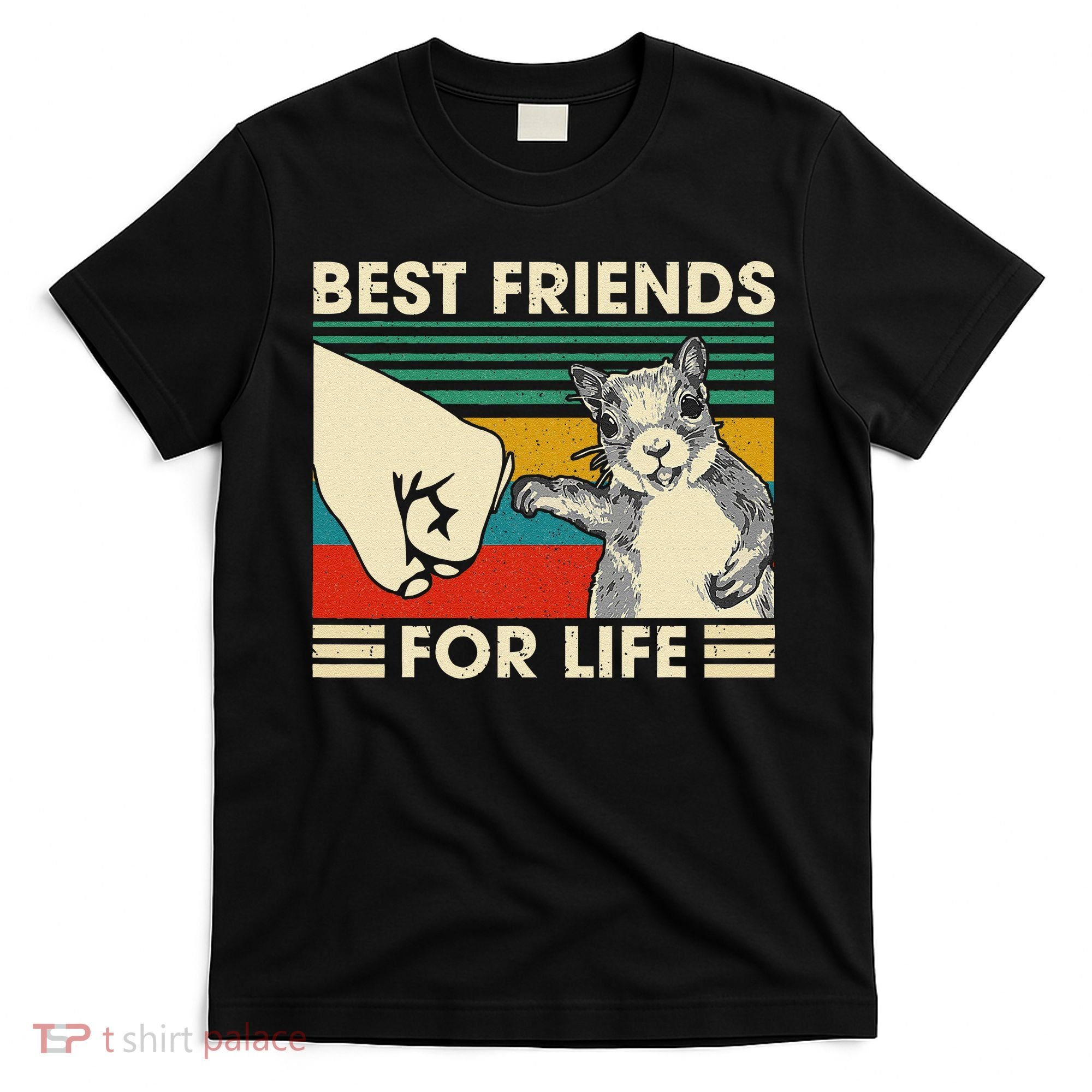 Retro Vintage Squirrel Best Friend For Life Fist Bump T-Shirt