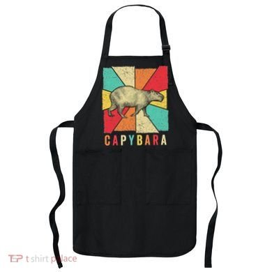 Retro Vintage Style Capybara Design Capybara Apron