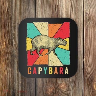 Retro Vintage Style Capybara Design Capybara Coaster