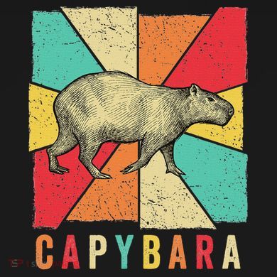 Retro Vintage Style Capybara Design Capybara Women's Perfect Tri Rocker Tank