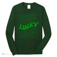 Retro Vintage St Patricks Day Lucky Long Sleeve Shirt thumb 0