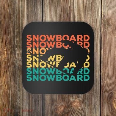 Retro Vintage Snowboarding Gift For Snowboarders Coaster