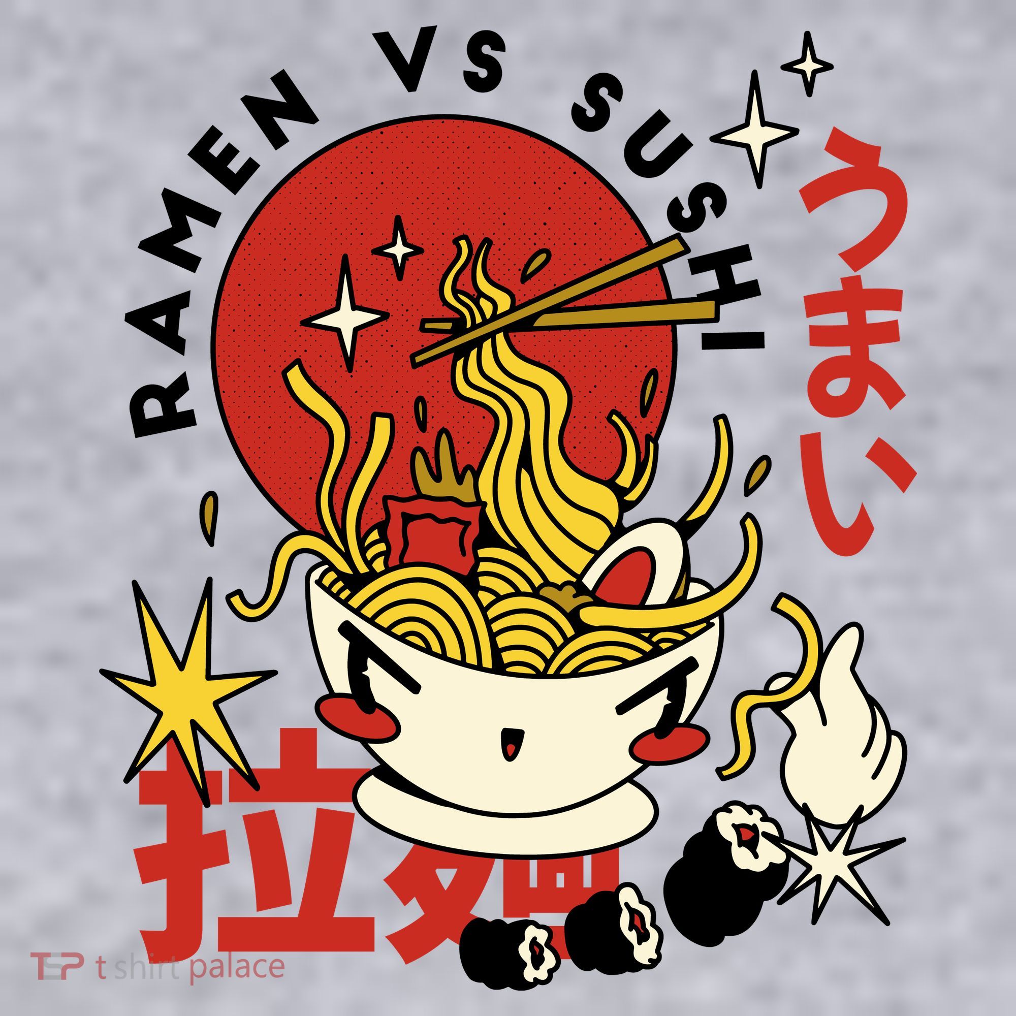 Ramen Vs Sushi Retro Japanese Food Women's Sweatshirt