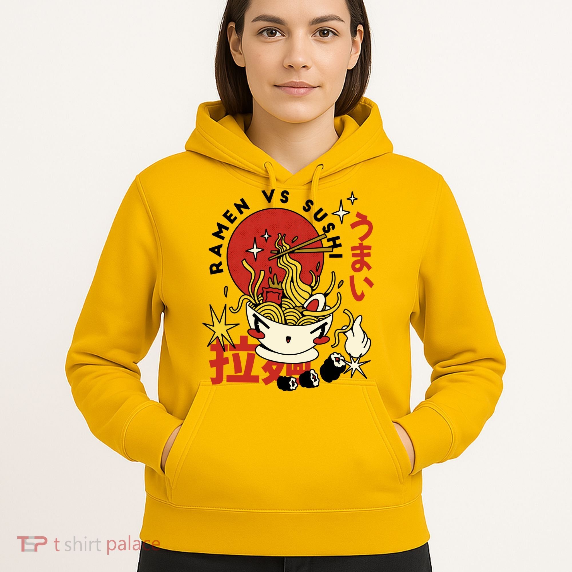 Ramen Vs Sushi Retro Japanese Food Hoodie