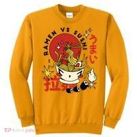 Ramen Vs Sushi Retro Japanese Food Sweatshirt thumb 0