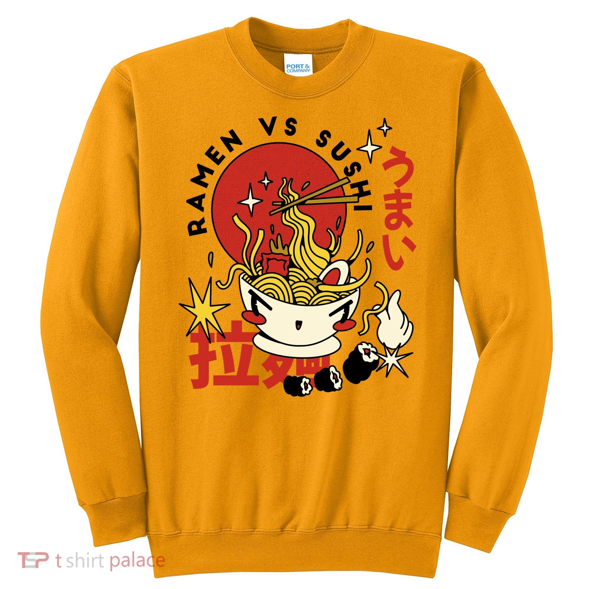 Ramen Vs Sushi Retro Japanese Food Sweatshirt