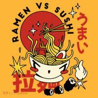 Ramen Vs Sushi Retro Japanese Food Sweatshirt thumb 2