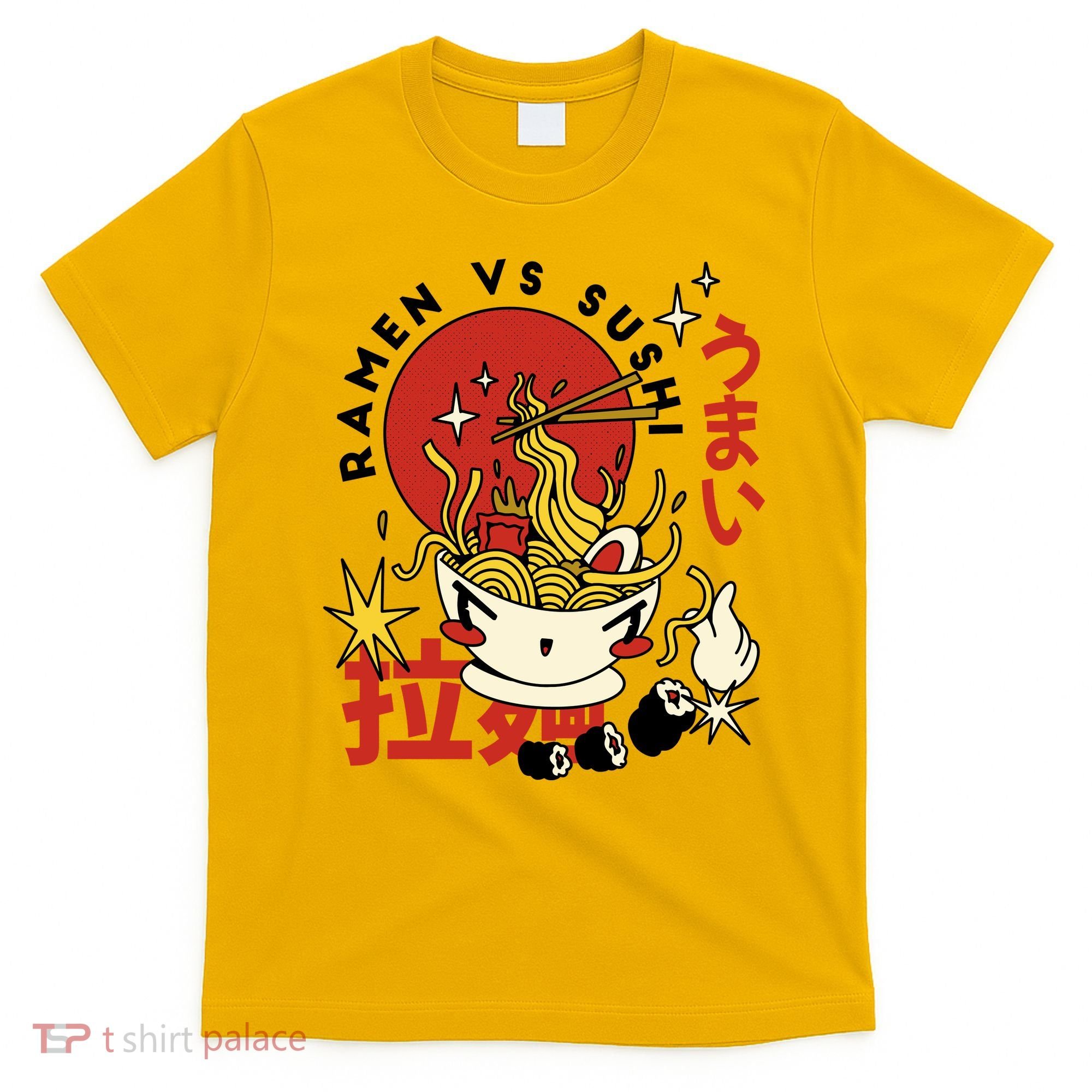 Ramen Vs Sushi Retro Japanese Food T-Shirt