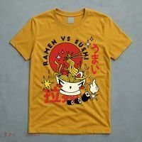 Ramen Vs Sushi Retro Japanese Food T-Shirt thumb 5