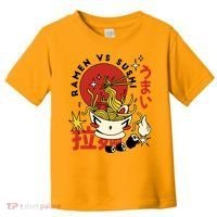 Ramen Vs Sushi Retro Japanese Food Toddler T-Shirt thumb 0