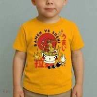 Ramen Vs Sushi Retro Japanese Food Toddler T-Shirt thumb 2