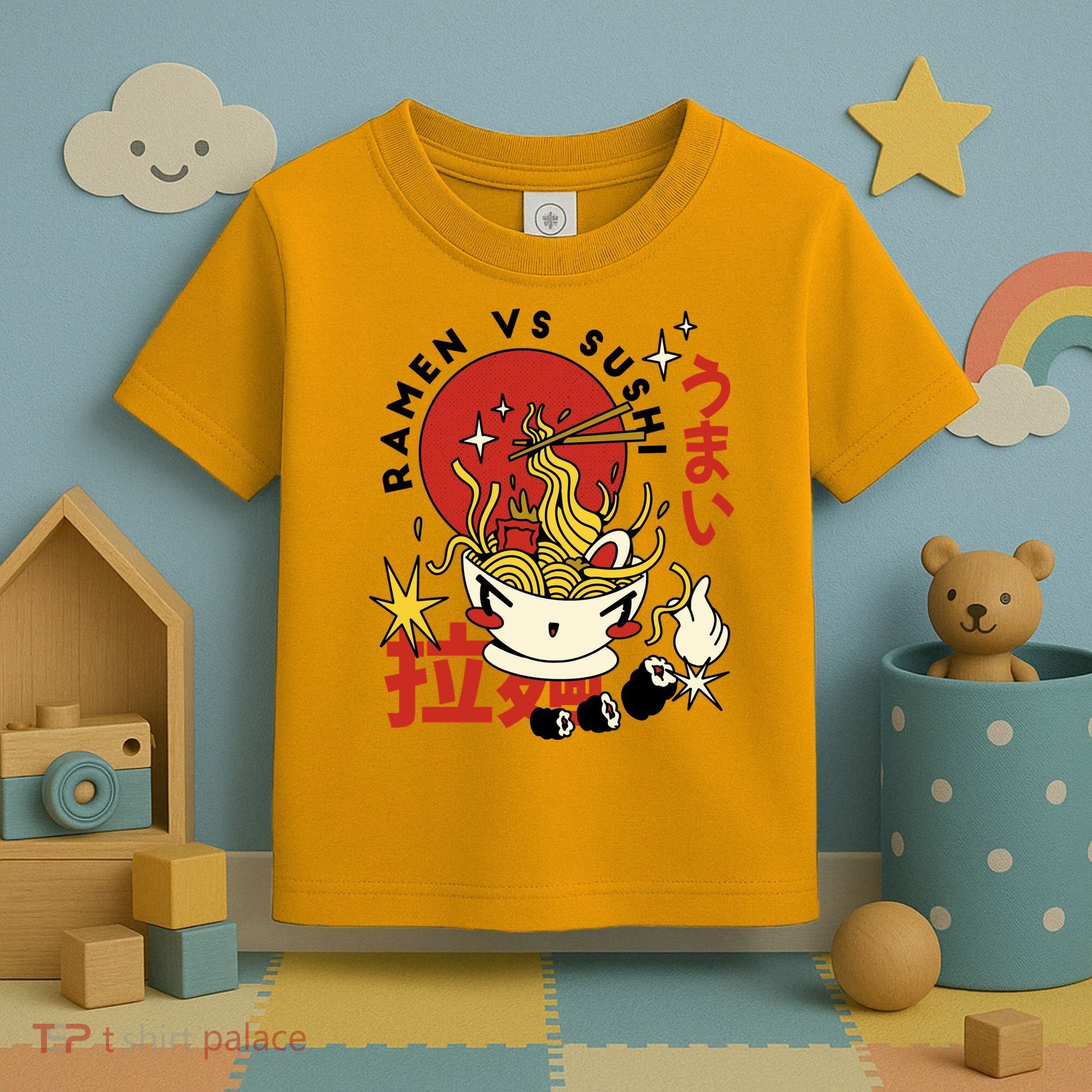 Ramen Vs Sushi Retro Japanese Food Toddler T-Shirt