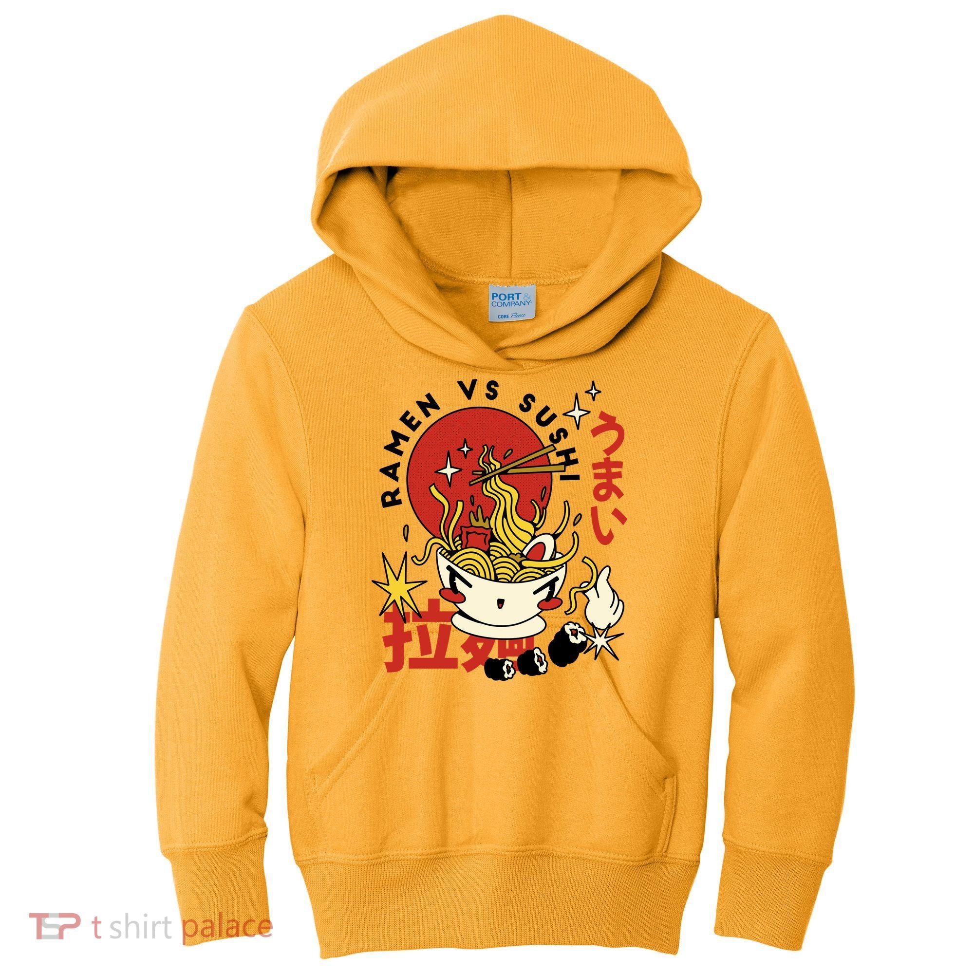 Ramen Vs Sushi Retro Japanese Food Kids Hoodie