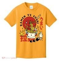 Ramen Vs Sushi Retro Japanese Food Kids T-Shirt thumb 0