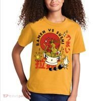 Ramen Vs Sushi Retro Japanese Food Kids T-Shirt thumb 2