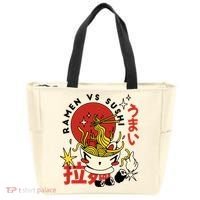 Ramen Vs Sushi Retro Japanese Food Tote Bag thumb 0