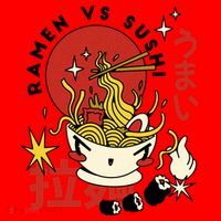 Ramen Vs Sushi Retro Japanese Food Santa Hat thumb 1