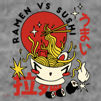 Ramen Vs Sushi Retro Japanese Food Toddler Hoodie thumb 2