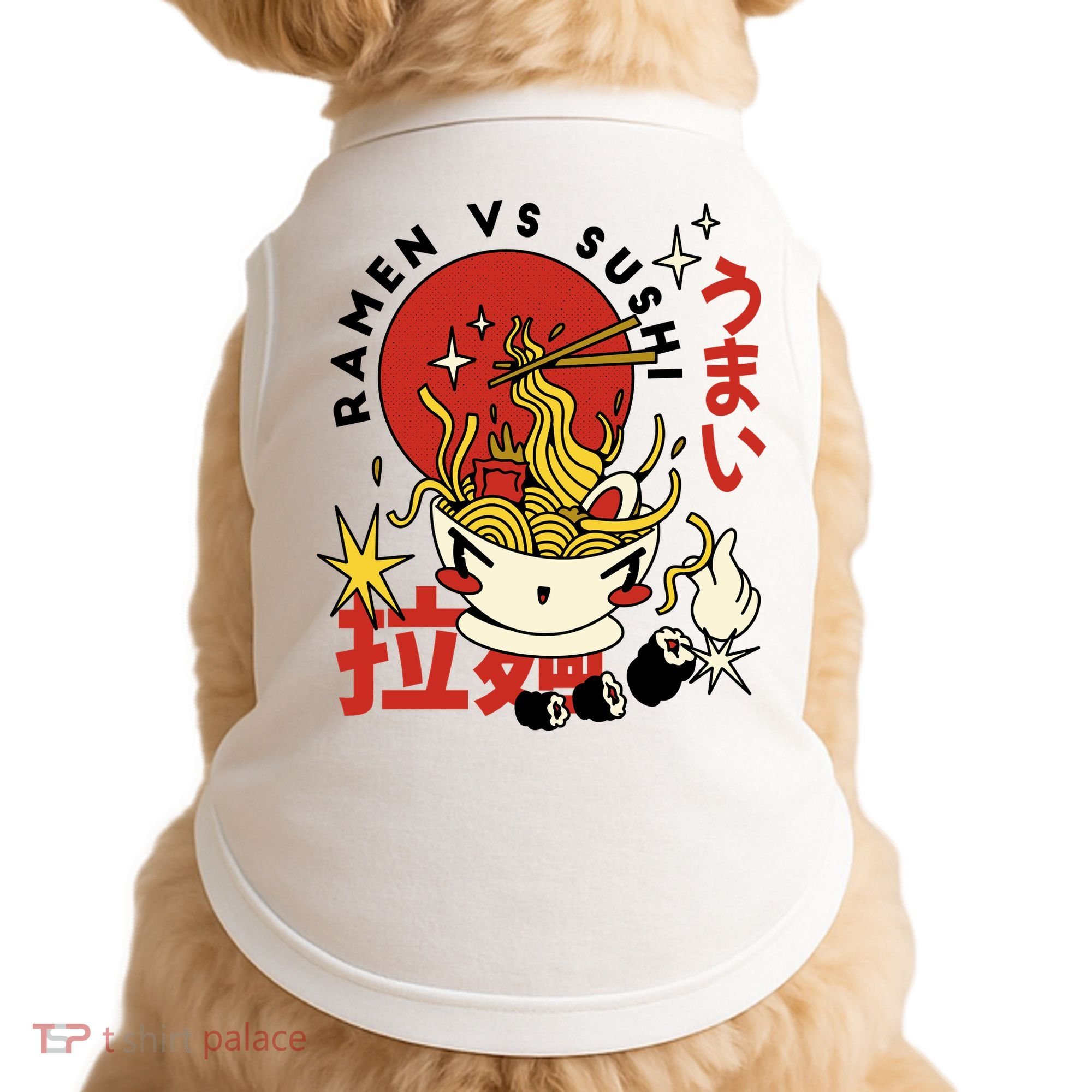 Ramen Vs Sushi Retro Japanese Food Doggie Tank