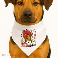 Ramen Vs Sushi Retro Japanese Food USA-Made Doggie Bandana thumb 1
