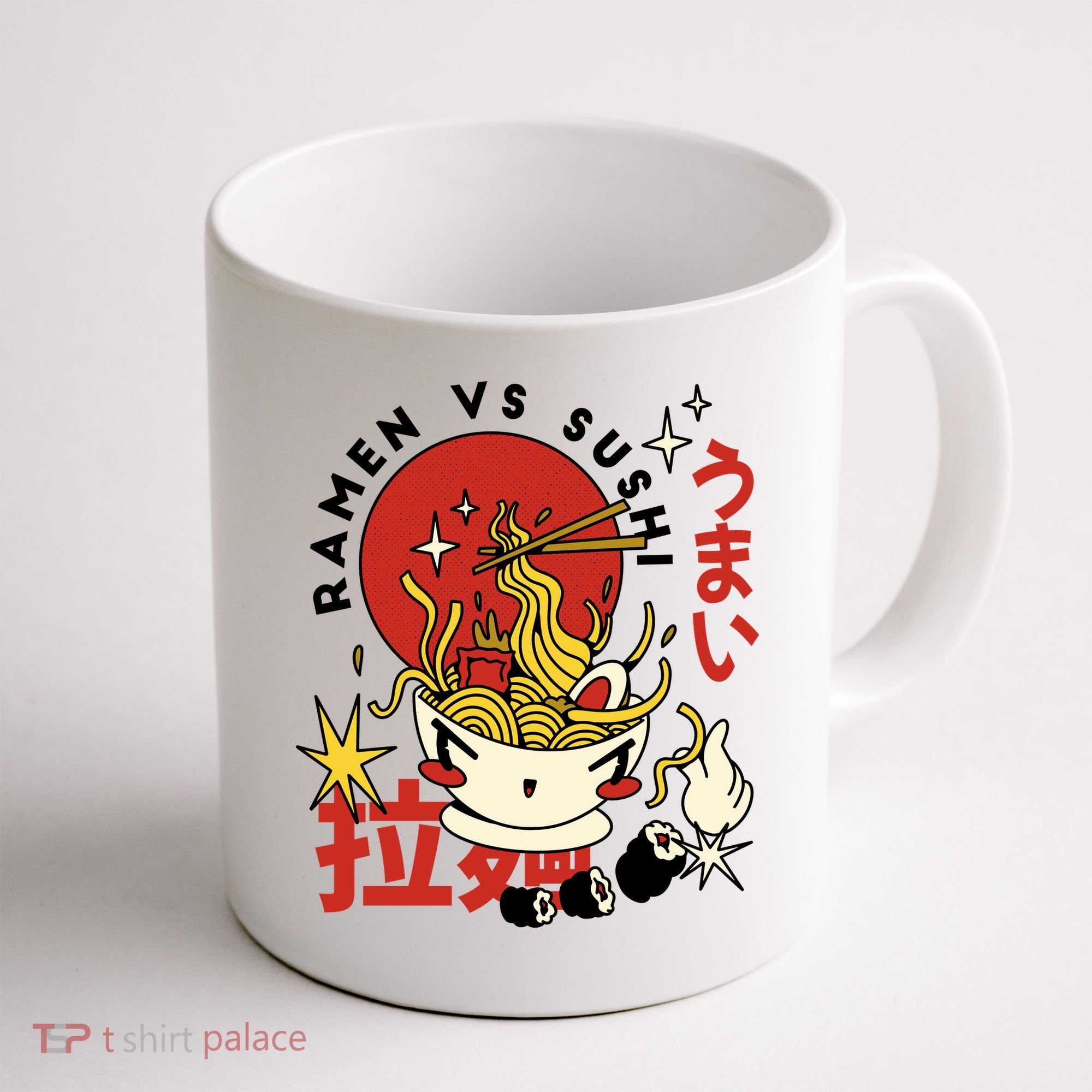 Ramen Vs Sushi Retro Japanese Food Coffee Mug