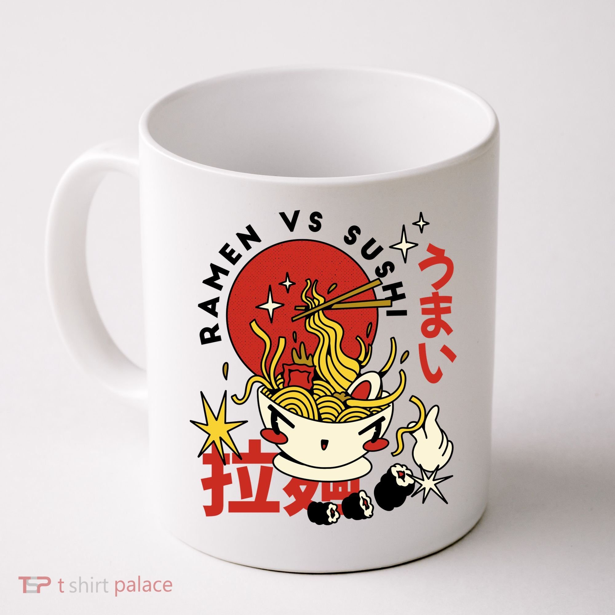 Ramen Vs Sushi Retro Japanese Food Coffee Mug