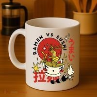 Ramen Vs Sushi Retro Japanese Food Coffee Mug thumb 4