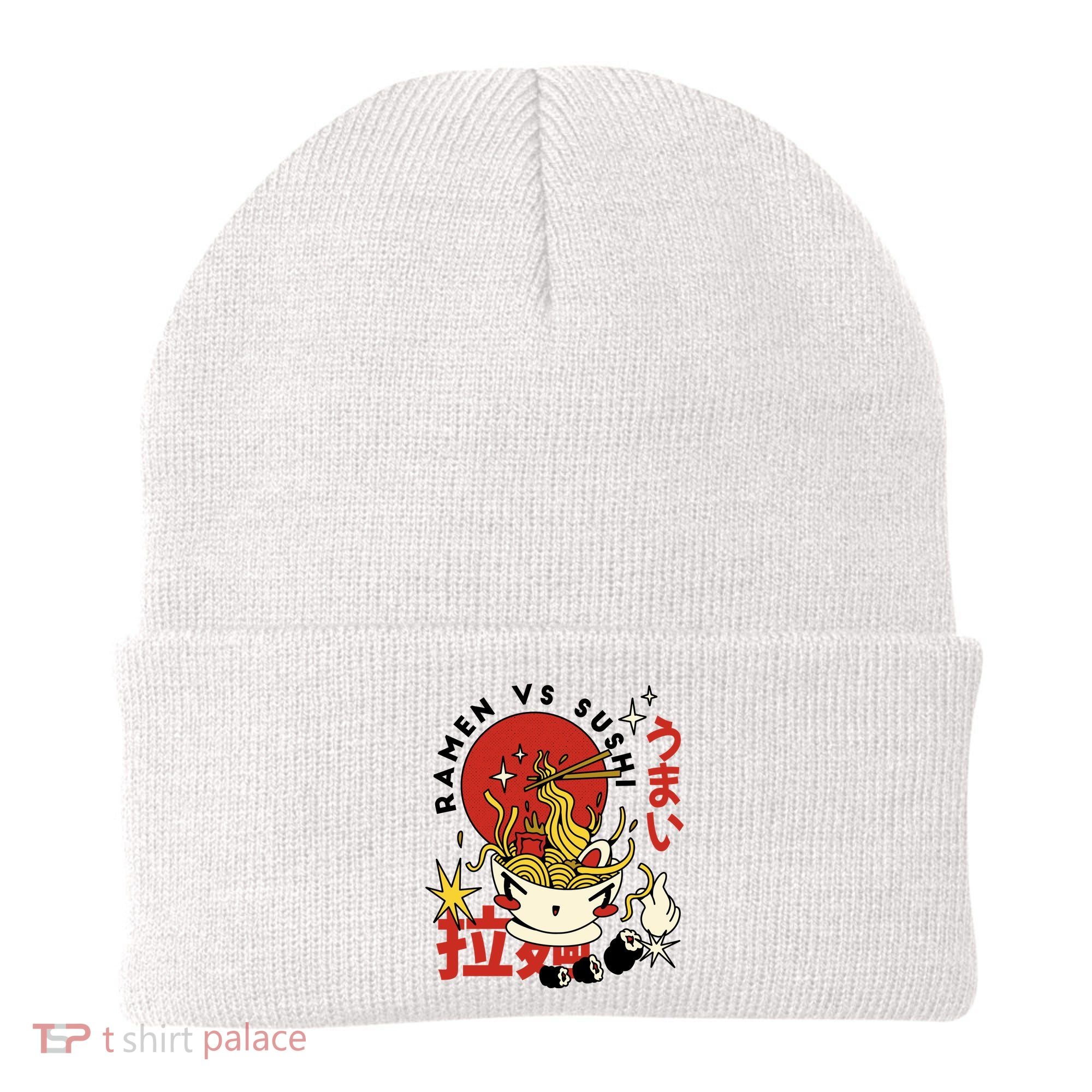 Ramen Vs Sushi Retro Japanese Food Beanie