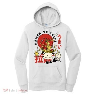 Ramen Vs Sushi Retro Japanese Food Women's Hoodie