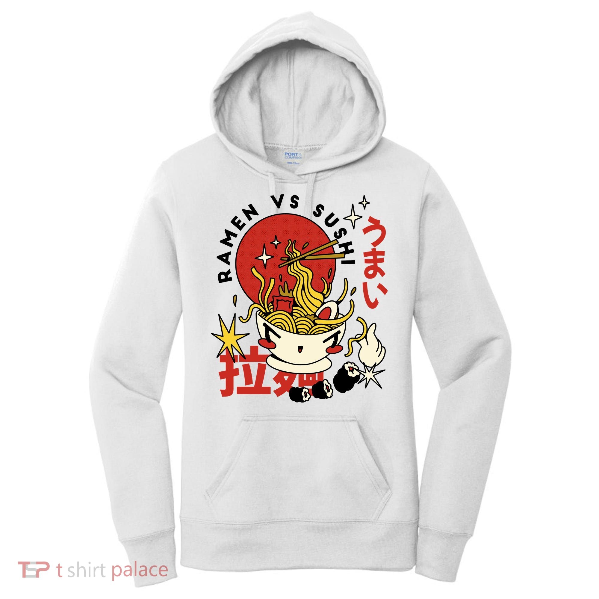 Ramen Vs Sushi Retro Japanese Food Women's Hoodie