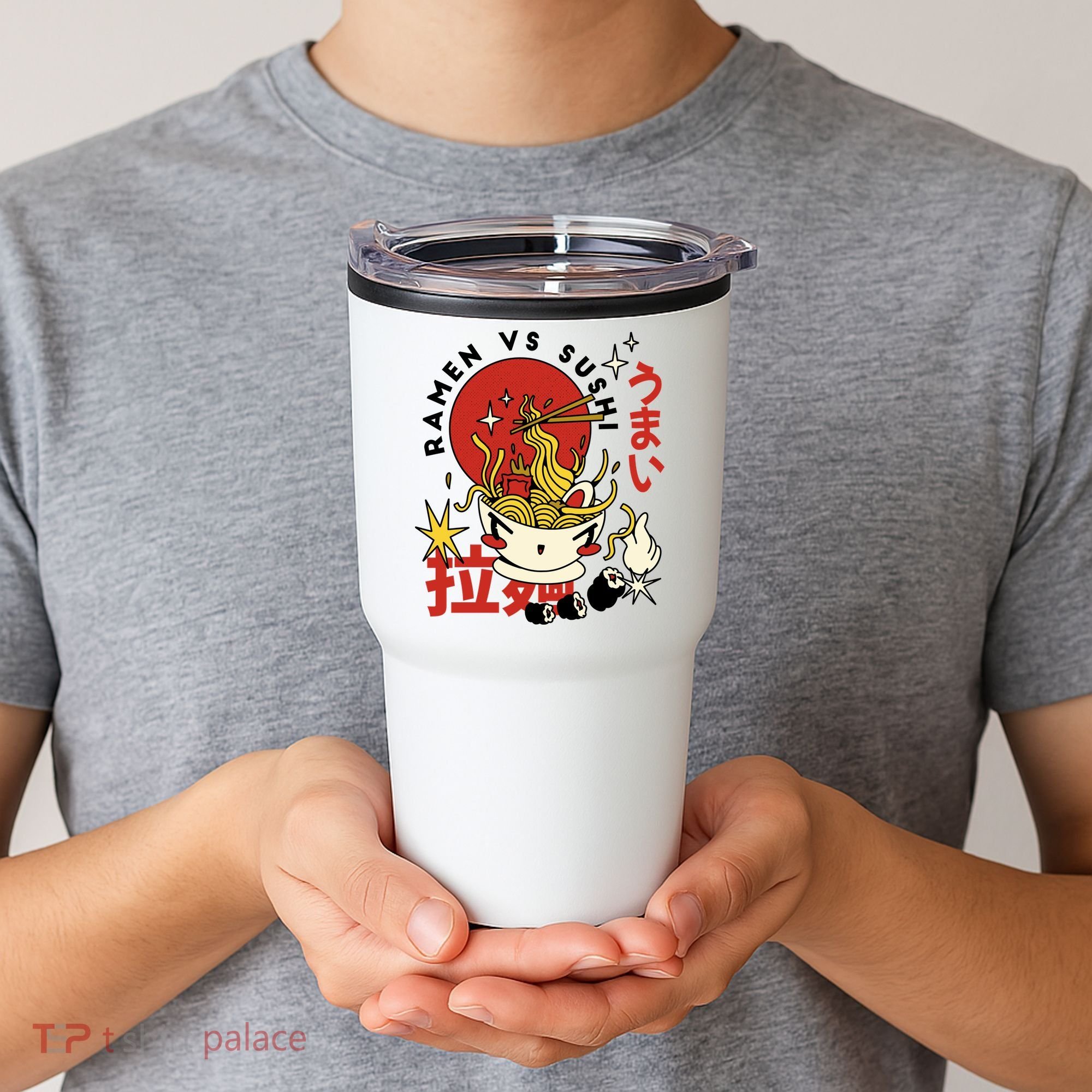 Ramen Vs Sushi Retro Japanese Food Tumbler