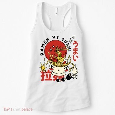 Ramen Vs Sushi Retro Japanese Food Women's Tank Top