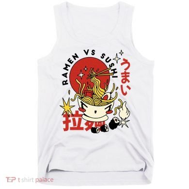 Ramen Vs Sushi Retro Japanese Food Tank Top