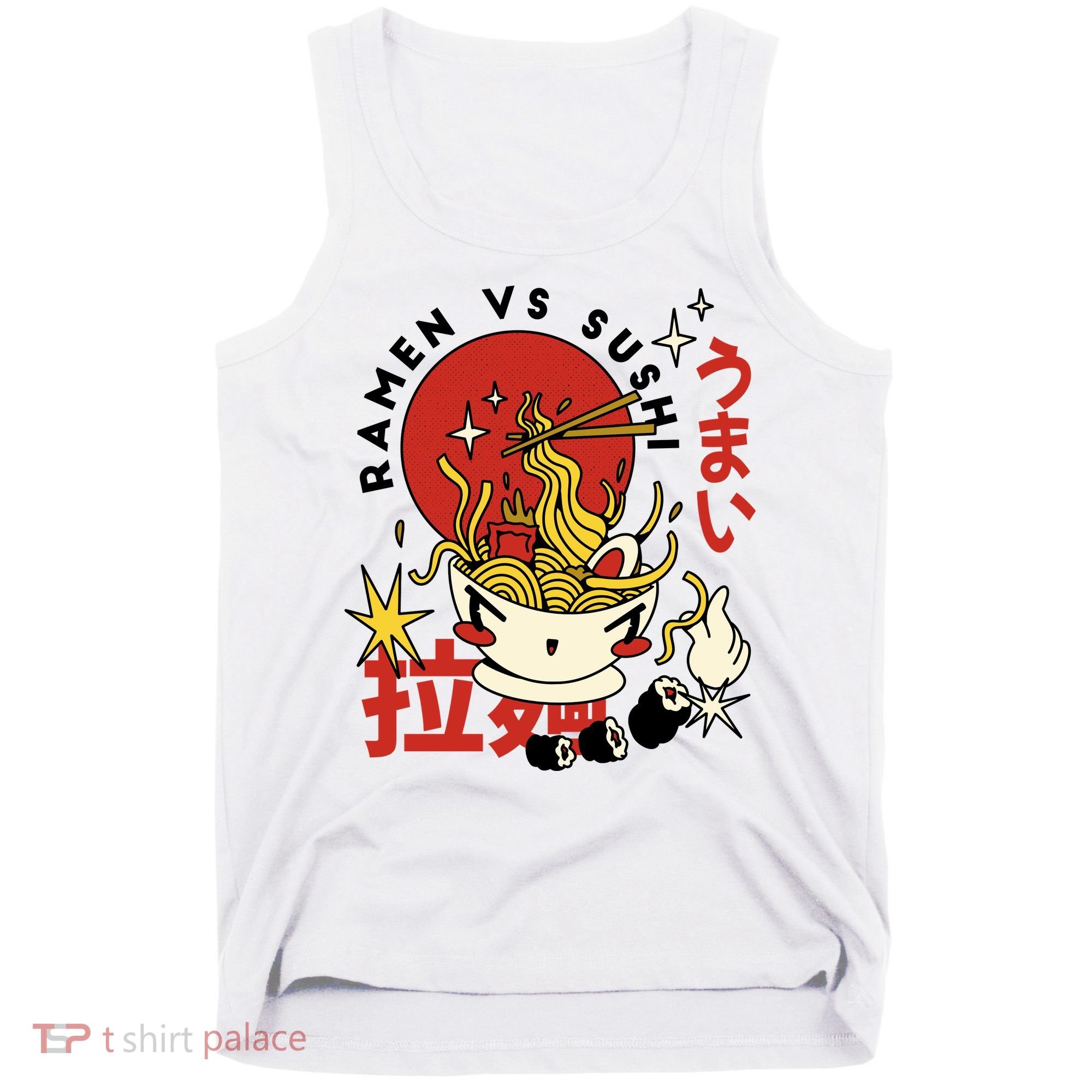 Ramen Vs Sushi Retro Japanese Food Tank Top