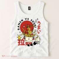 Ramen Vs Sushi Retro Japanese Food Tank Top thumb 2