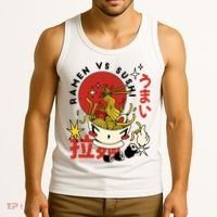 Ramen Vs Sushi Retro Japanese Food Tank Top thumb 3