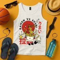 Ramen Vs Sushi Retro Japanese Food Tank Top thumb 4