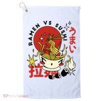 Ramen Vs Sushi Retro Japanese Food Golf Towel thumb 0