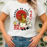 Ramen Vs Sushi Retro Japanese Food Women's T-Shirt thumb 2
