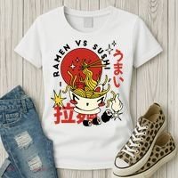 Ramen Vs Sushi Retro Japanese Food Women's T-Shirt thumb 3