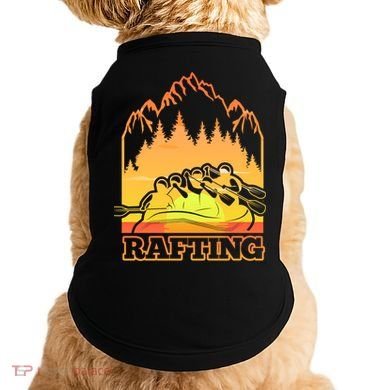 Retro Vintage Sunset Vibe River Rafting Paddle Rafting Funny Gift Doggie Tank