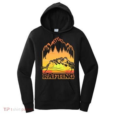 Retro Vintage Sunset Vibe River Rafting Paddle Rafting Funny Gift Women's Hoodie