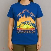 Retro Vintage Sunset Vibe River Rafting Paddle Rafting Funny Gift T-Shirt thumb 4